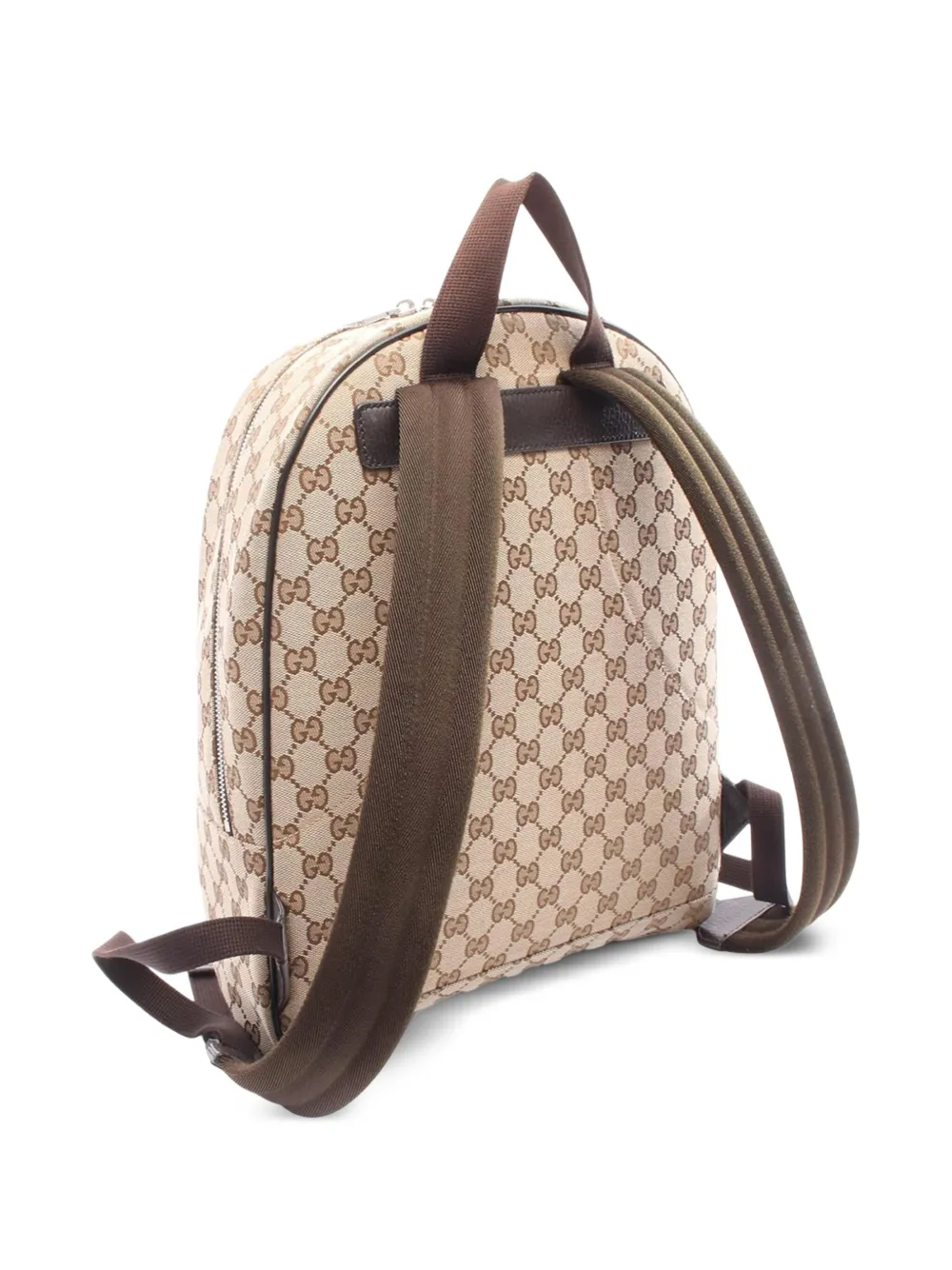 Pre-owned Gucci 2016-2025 Gg Canvas Backpack In Brown