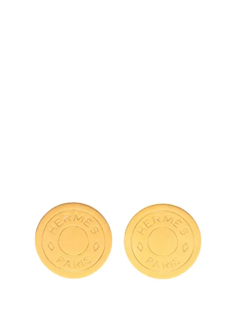 Hermès Pre-Owned 20th Century Gold Plated Bijouterie Fantaisie Clou De Selle Clip On Earrings costume earrings