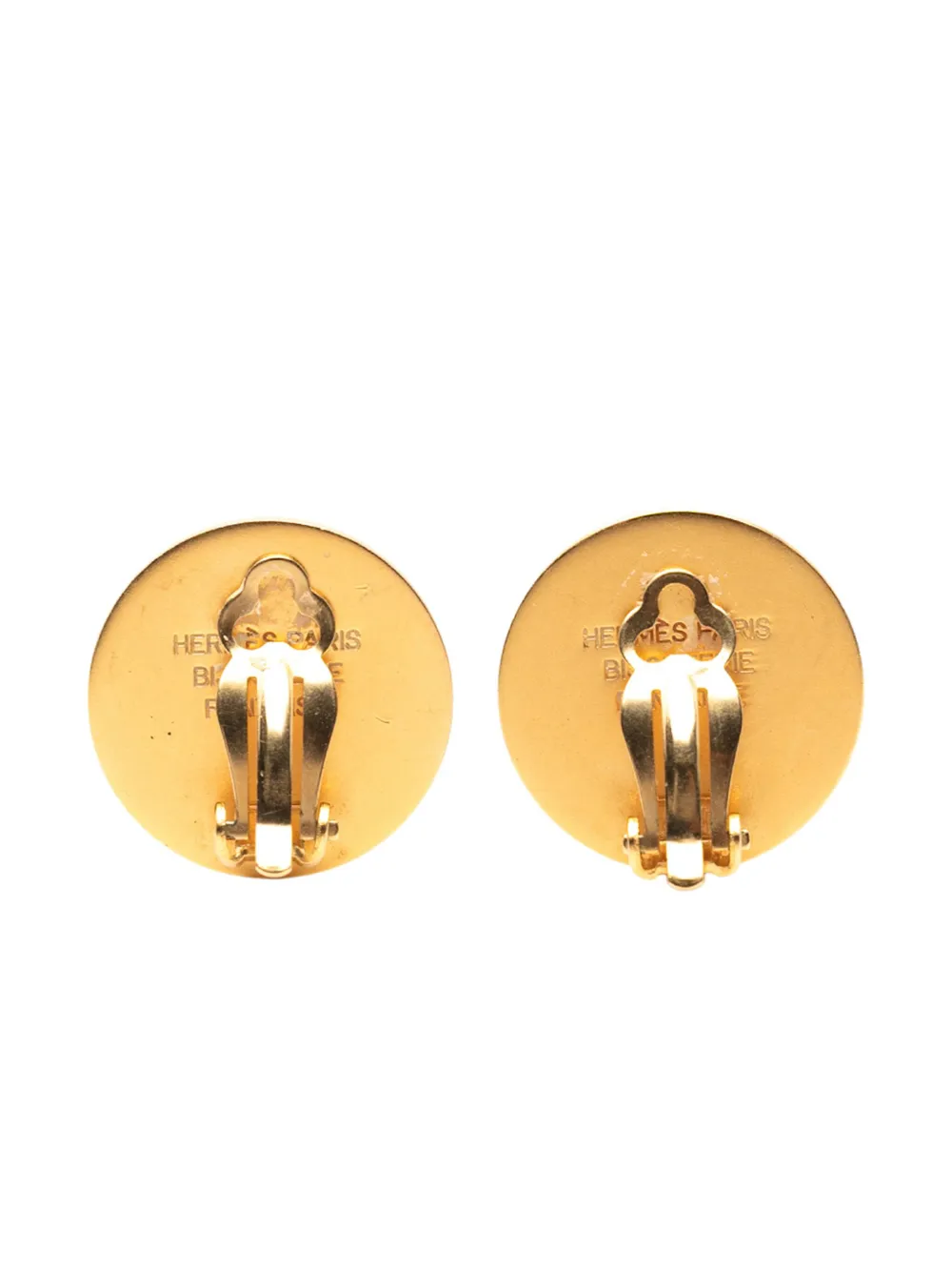 Hermès Pre-Owned aretes de clip bañados en oro Bijouterie Fantaisie Clou De Selle    del siglo XX | Image 2