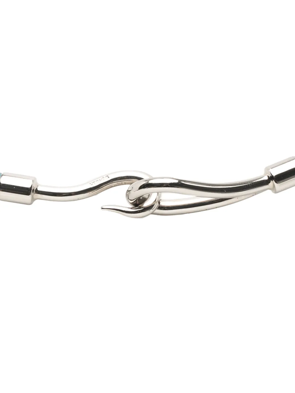 Hermès Pre-Owned 2010-2025 palladierter Jumbo Hook Choker mit eingewebtem Leder | Blau | Image 1