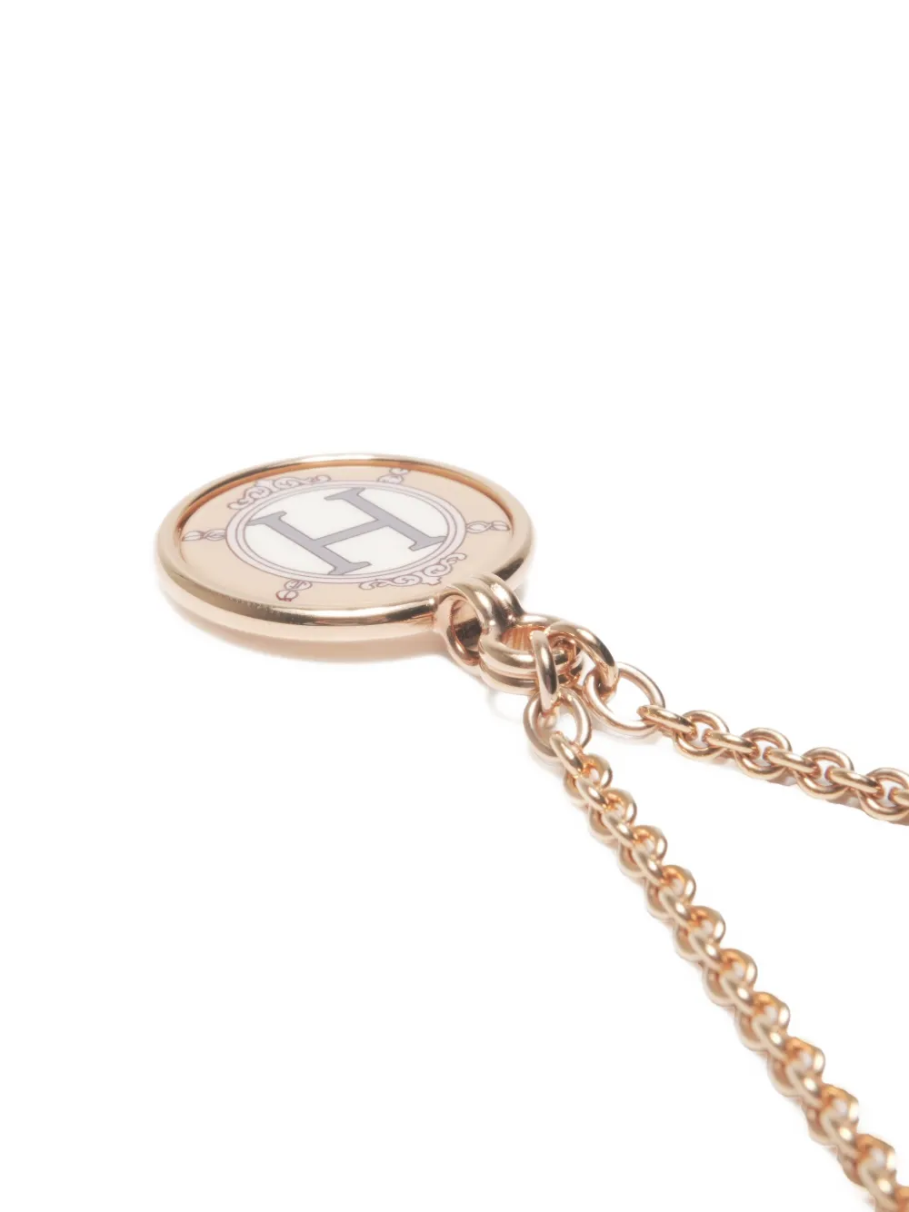 Pre-owned Hermes 2000-2020s  Medaille Balson Chain Necklace In Gold
