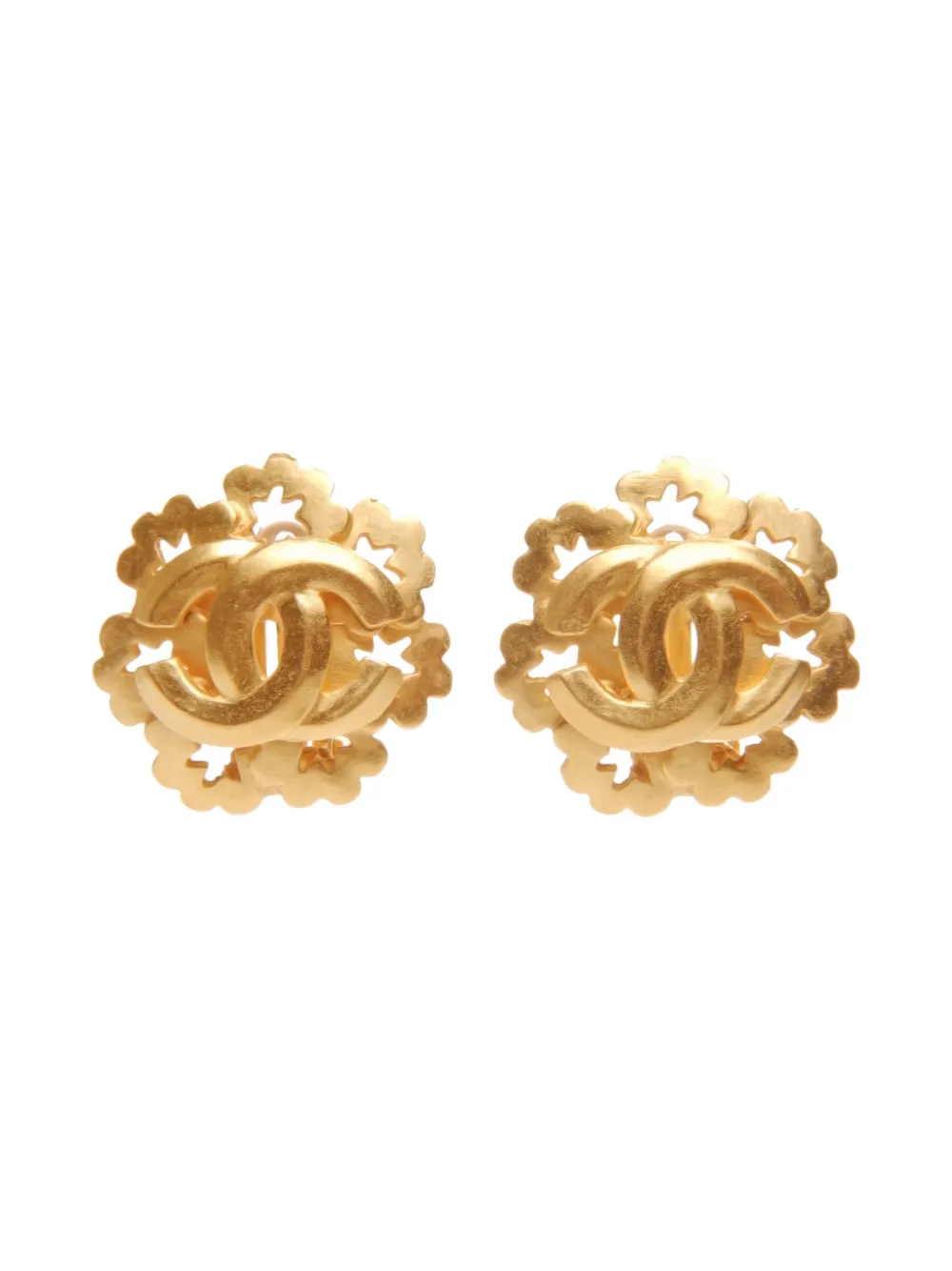 CHANEL Pre-owned 1996s Cc Mark Clip-on Earrings In Gold