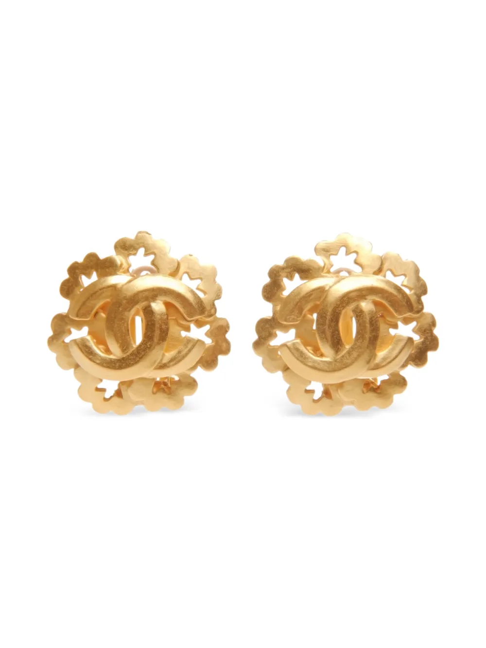 CHANEL Pre-Owned 1996s Chanel CC Mark clip-on earrings - Oro