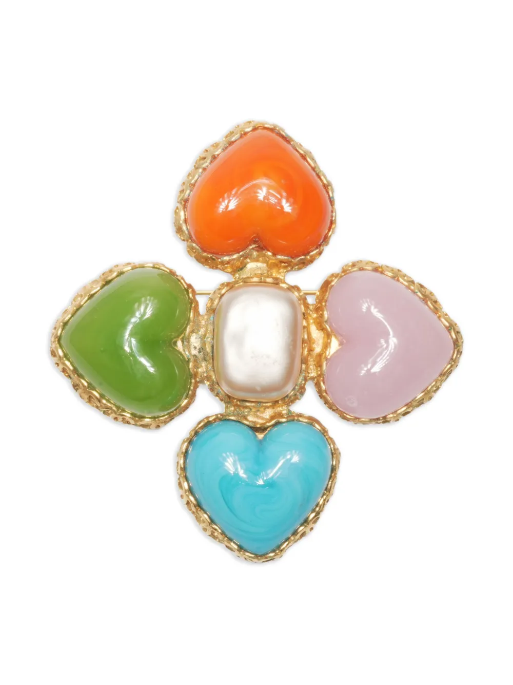 CHANEL Pre-Owned 1993s Chanel heart brooch - Argento