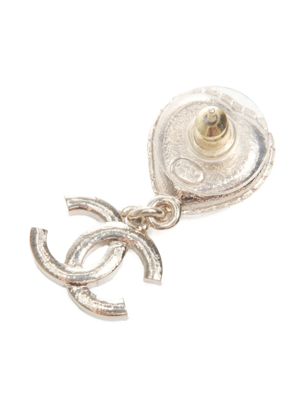 CHANEL Pre-owned 2024 Cc Mark Heart Earrings In Silver