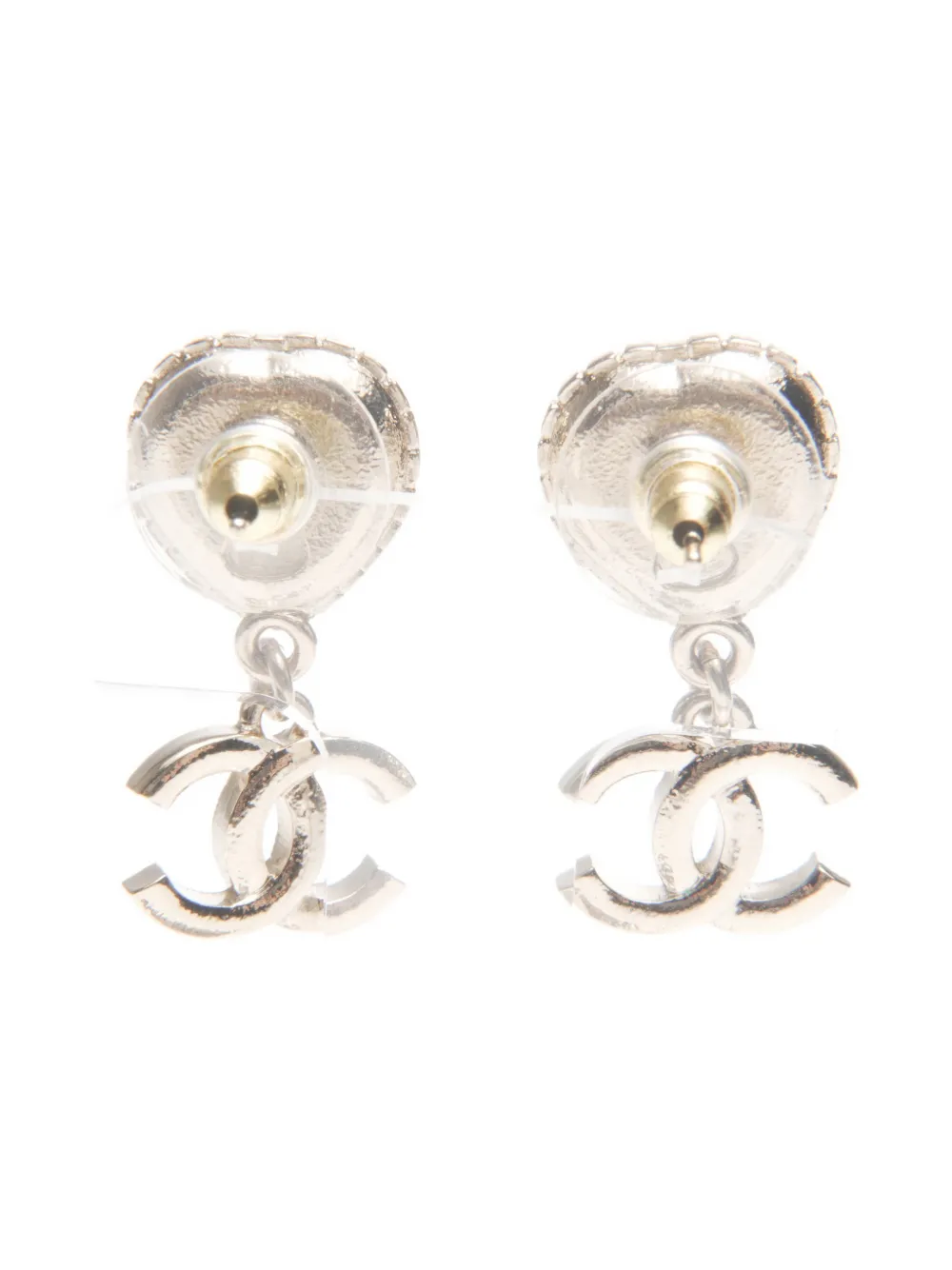 CHANEL Pre-owned 2024 Cc Mark Heart Earrings In Silver