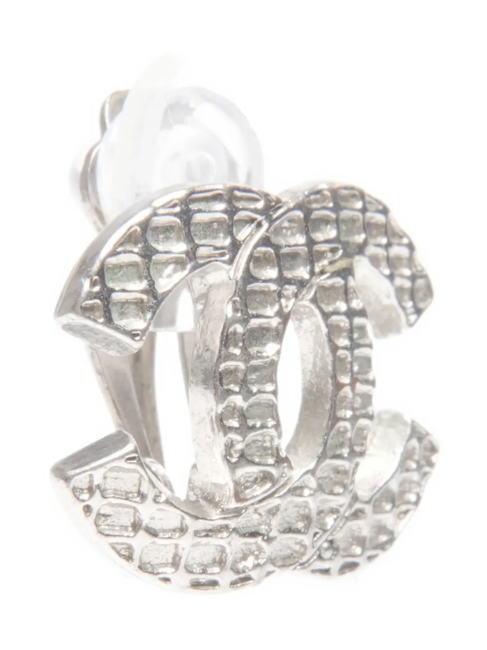 CHANEL Pre-owned 2000 Coco Mark Clip-on Earrings In Silver