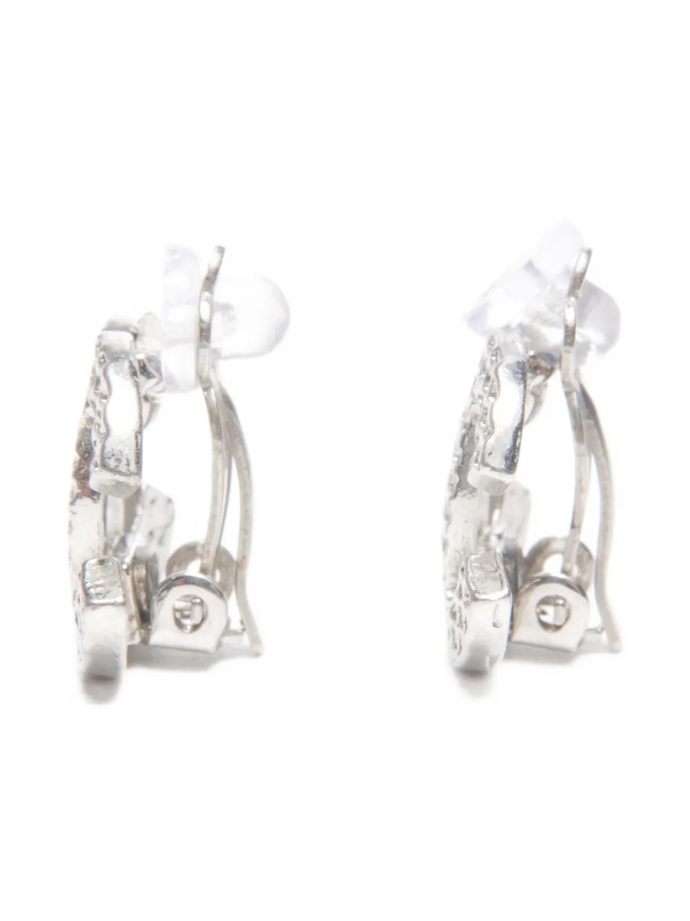 CHANEL Pre-owned 2000 Coco Mark Clip-on Earrings In Silver
