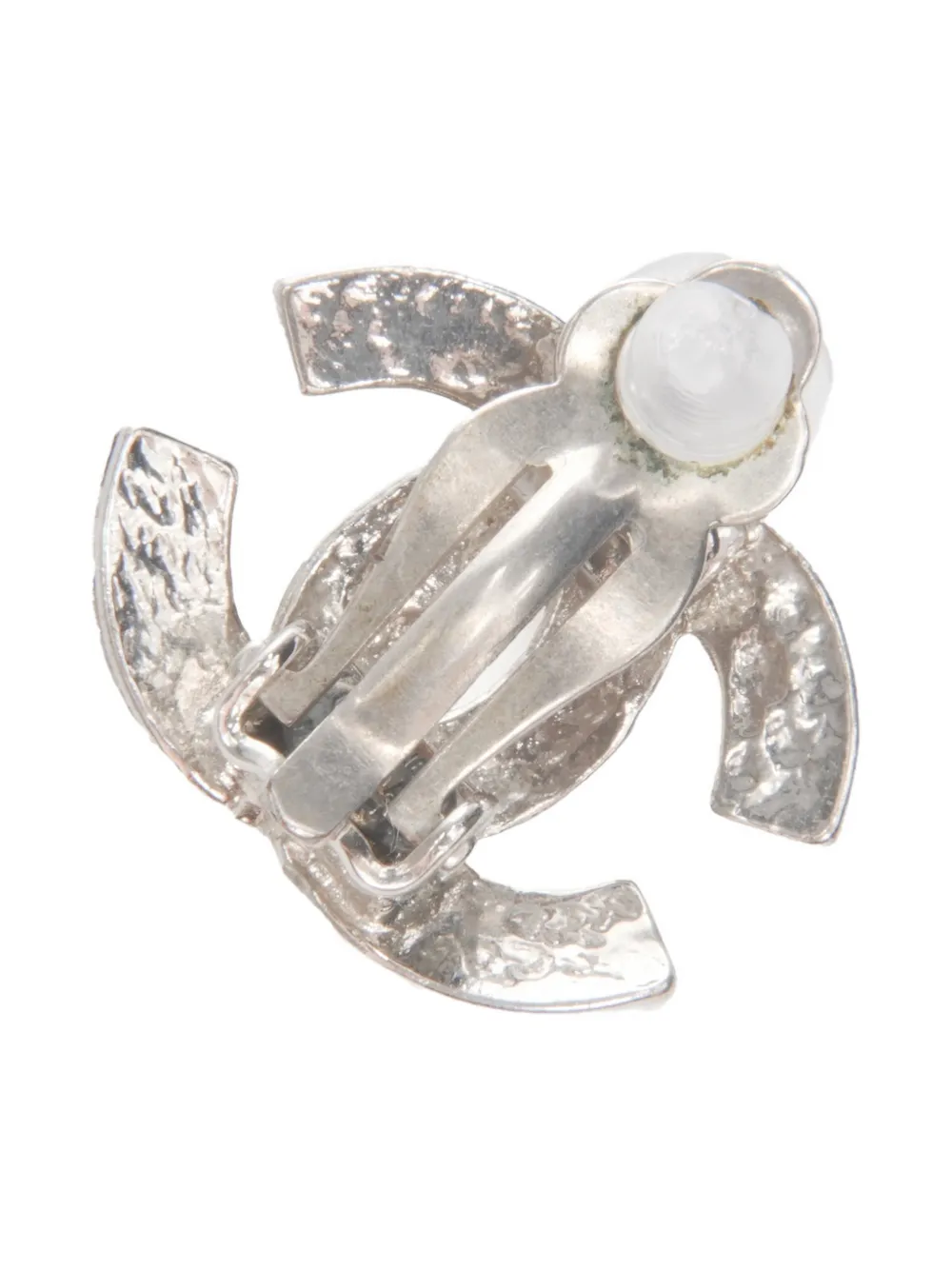 CHANEL Pre-owned 2000 Coco Mark Clip-on Earrings In Silver