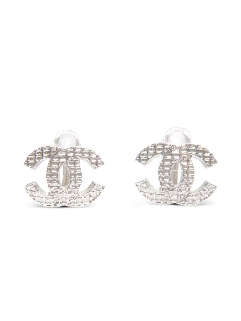 CHANEL Pre-Owned 2000 Coco Mark clip-on earrings | Silver | Image 1