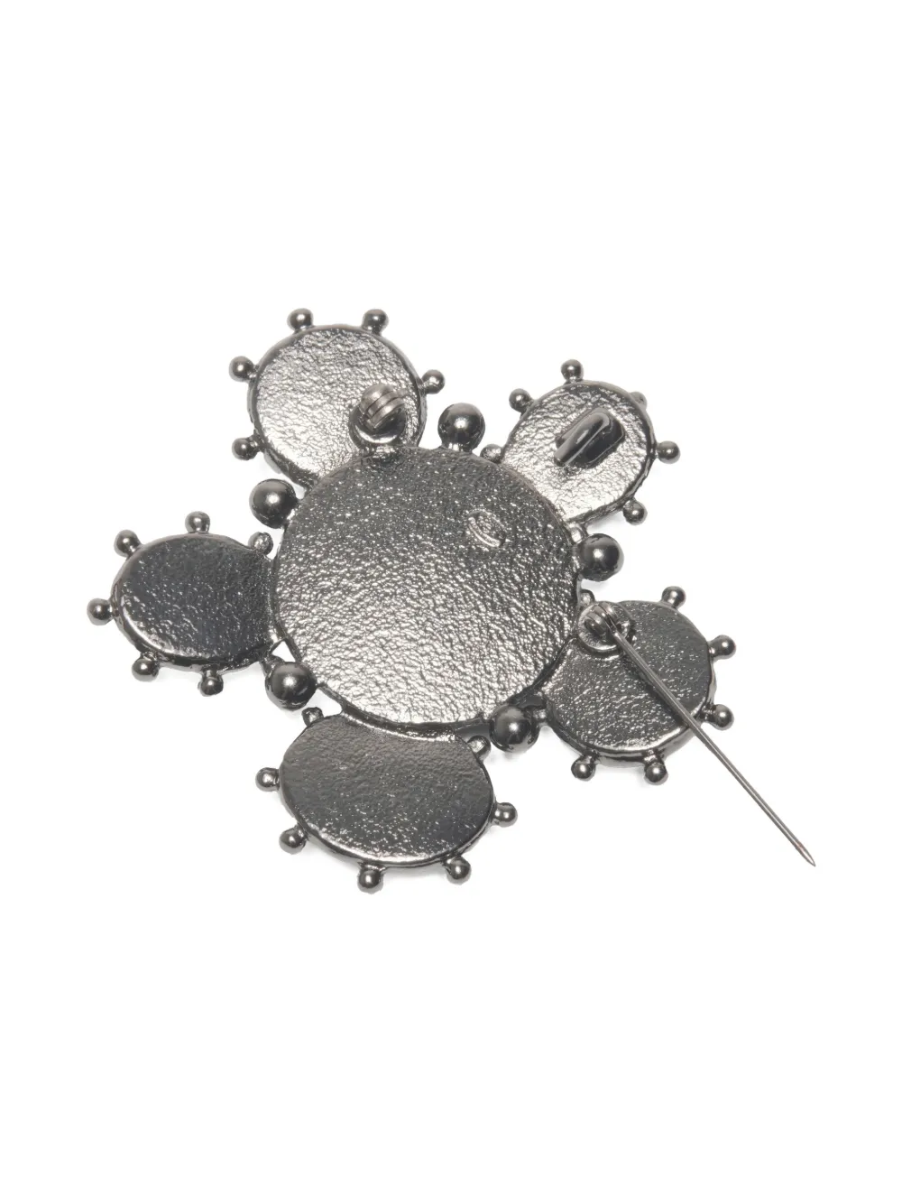 CHANEL Pre-owned 2005 Cc Mark Flower Shape Brooch In Black