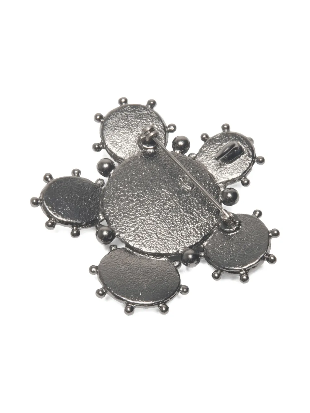 CHANEL Pre-owned 2005 Cc Mark Flower Shape Brooch In Black