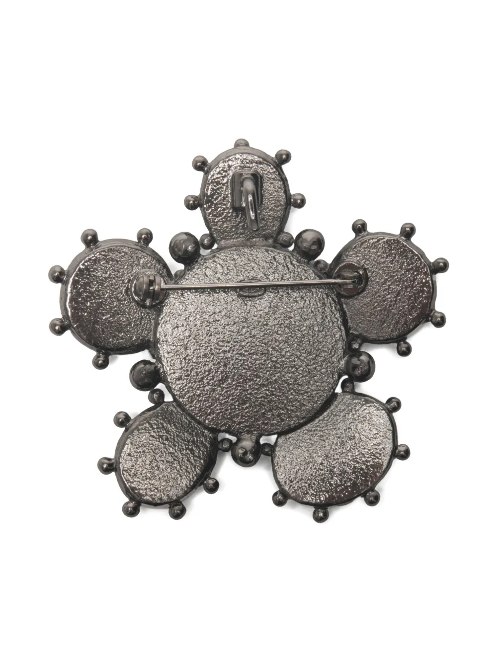 CHANEL Pre-owned 2005 Cc Mark Flower Shape Brooch In Black