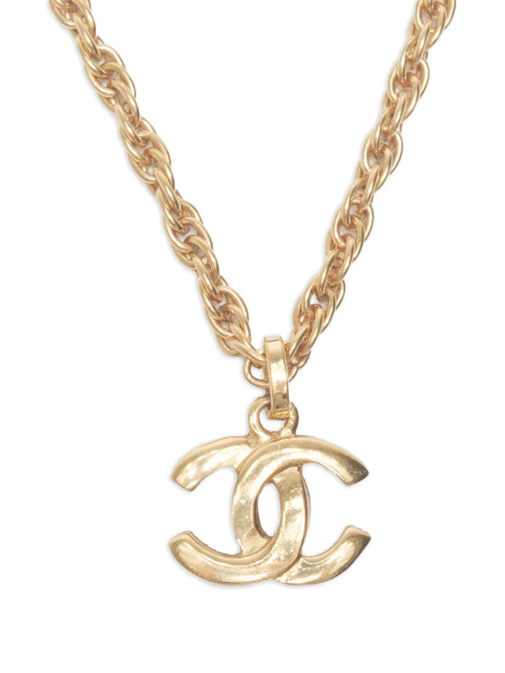 CHANEL Pre-Owned 1980s Channel CC Mark necklace - ゴールドトーン CHANEL Pre-Owned 1980s Channel CC Mark necklace - ゴールドトーン