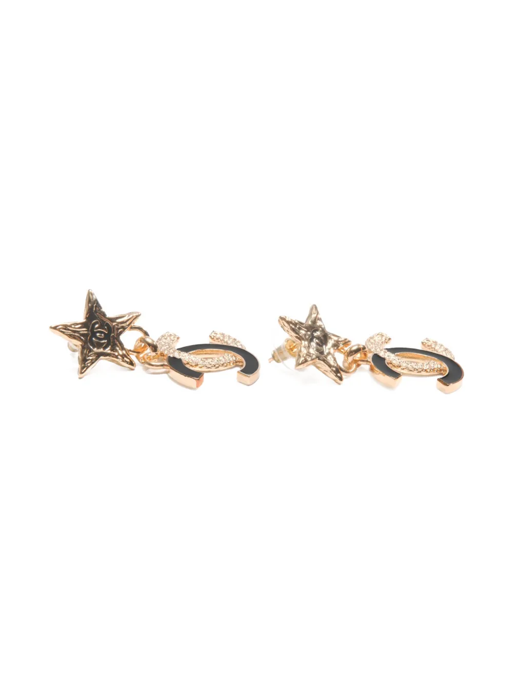 CHANEL Pre-owned 2024 Cc Mark Star Drop Earrings In Gold