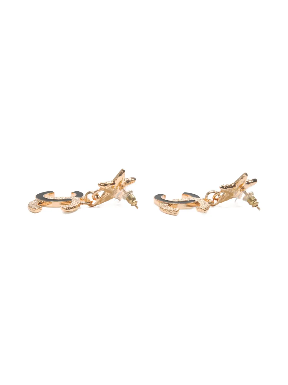 CHANEL Pre-owned 2024 Cc Mark Star Drop Earrings In Gold