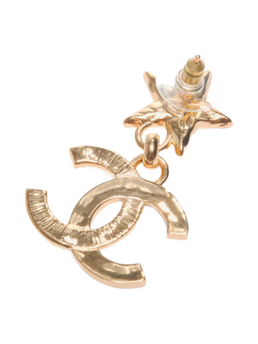 CHANEL Pre-owned 2024 Cc Mark Star Drop Earrings In Gold