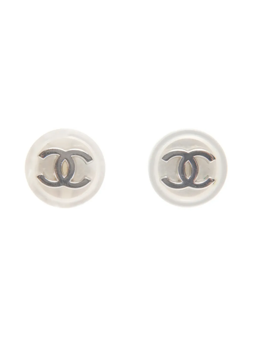 CHANEL Pre-owned 1998s Cc Mark Logo Detail Earrings In Silver