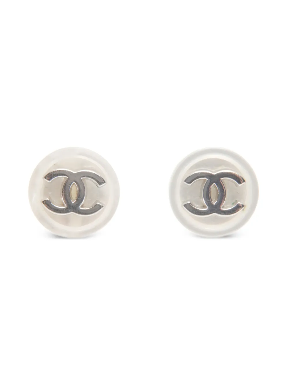 CHANEL Pre-Owned 1998s Chanel CC Mark logo detail earrings - Argento