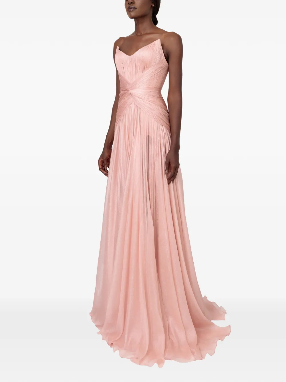 Iris Serban Eleonora Strapless Maxi Dress In Pink