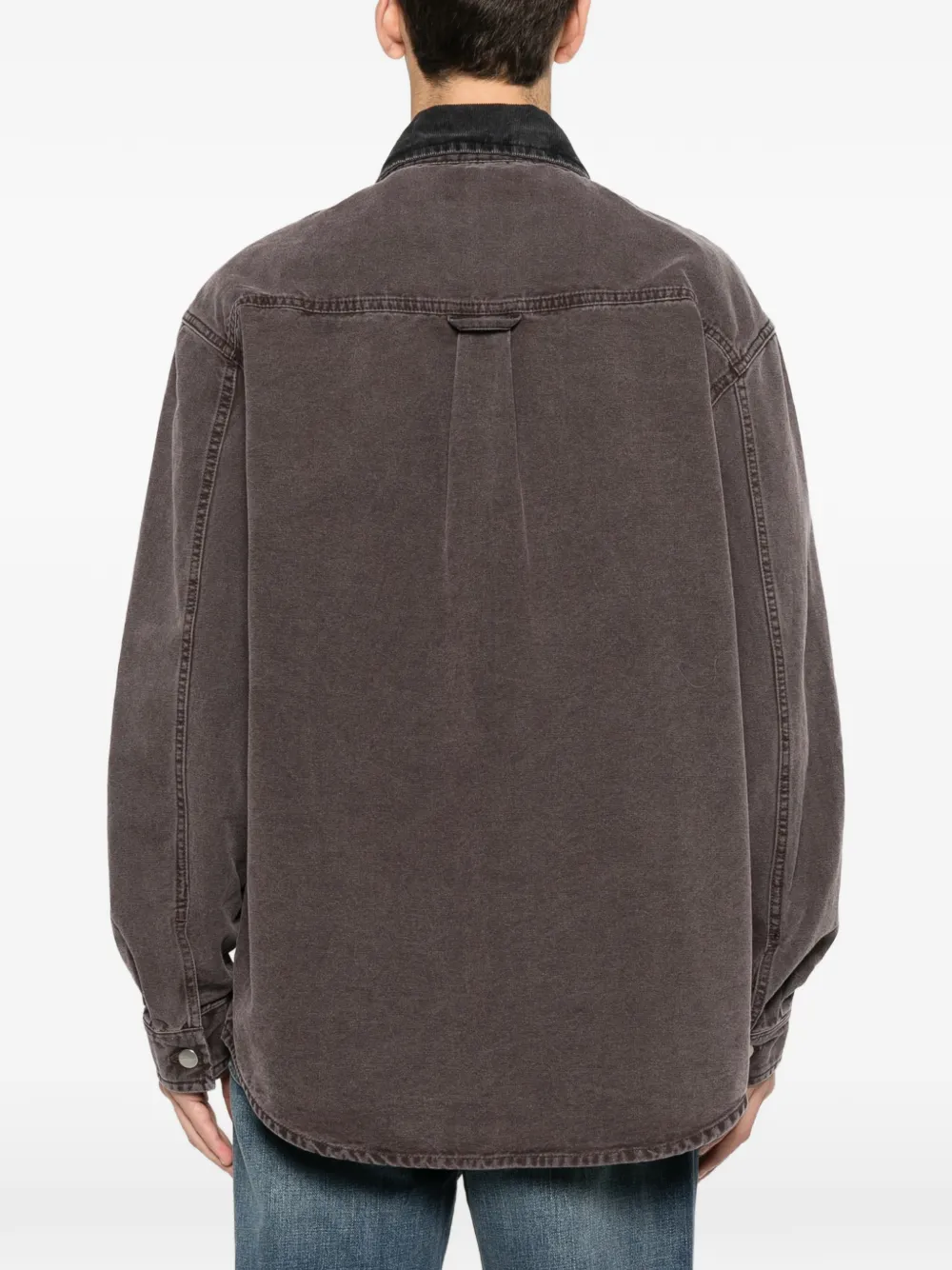 Carhartt Denim Shirt Jacket Long Sleeves In Brown