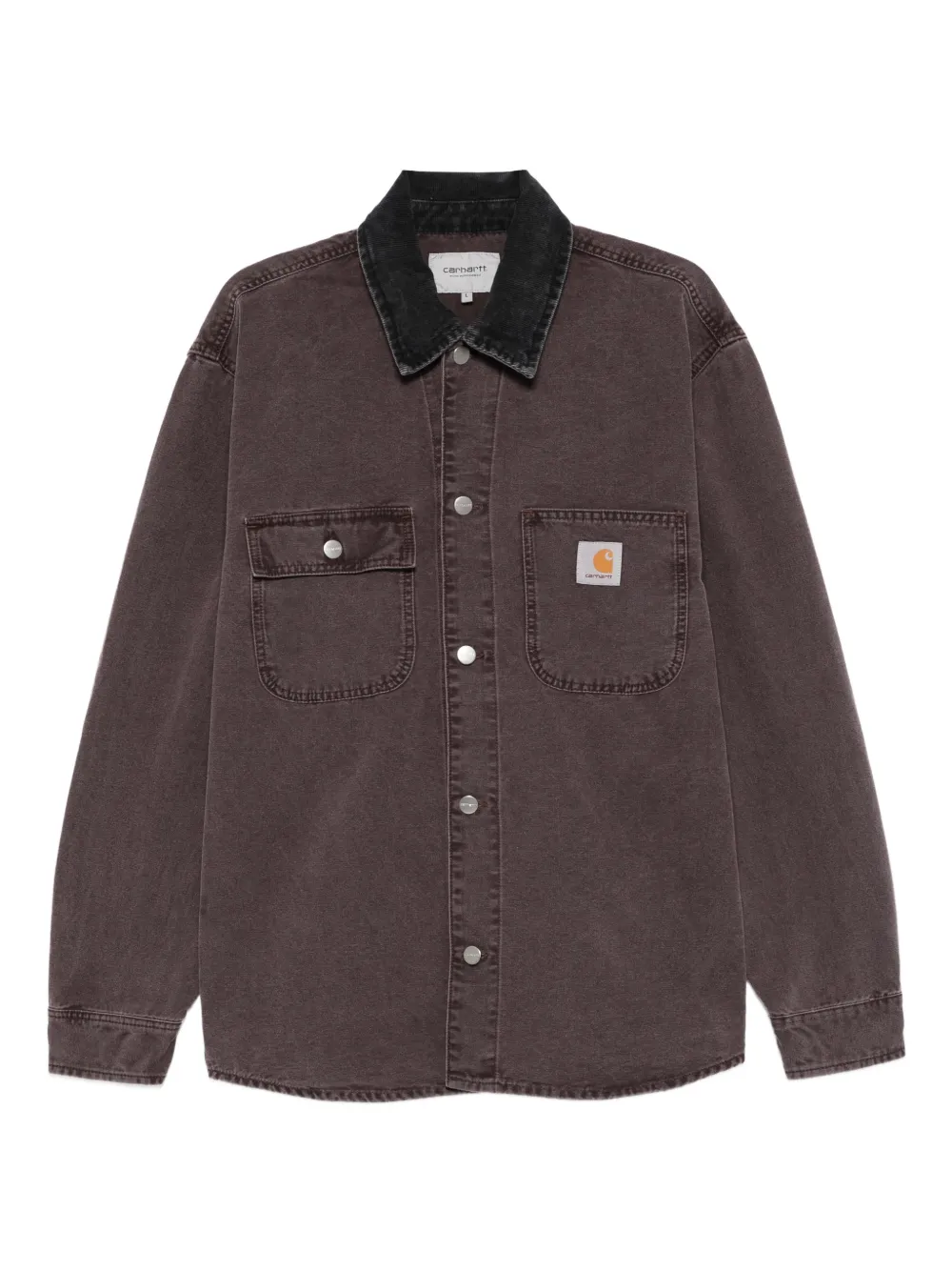 Carhartt Denim Shirt Jacket Long Sleeves In Brown