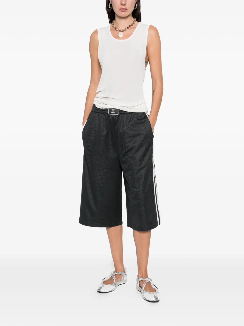 Adidas Originals X Avavav Logo Stripe Shorts In Black