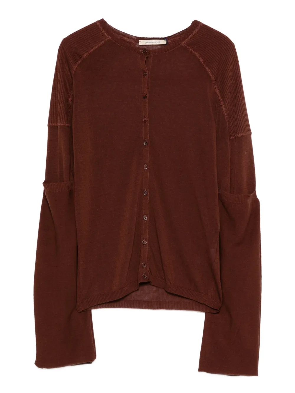 Paloma Wool Ribbed Panel Cardigan In Brown