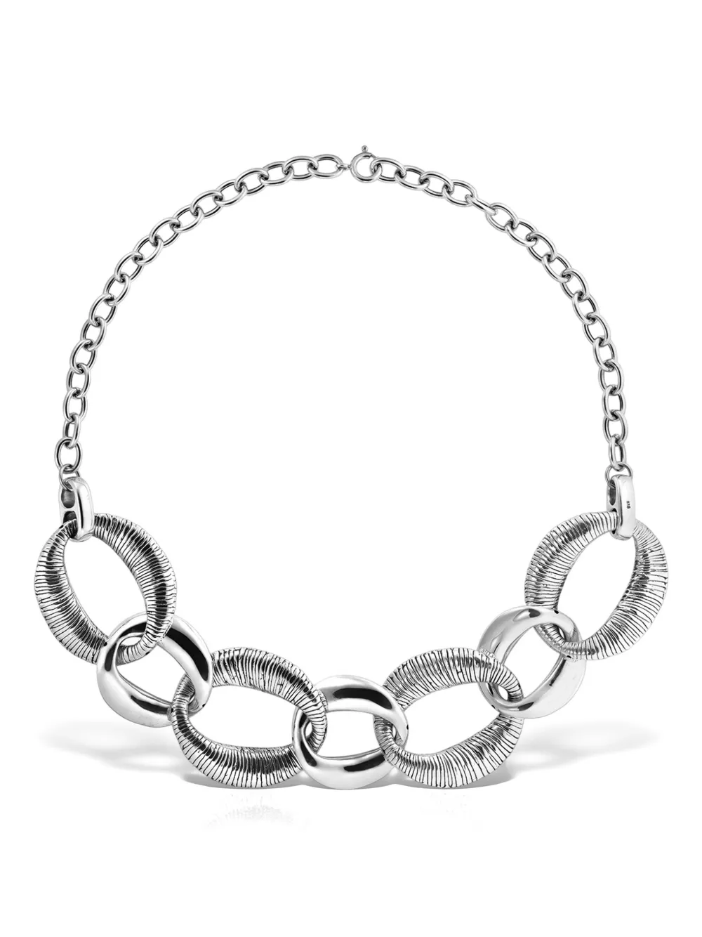 OBSIDIAN chain-link necklace | Silver | Image 1