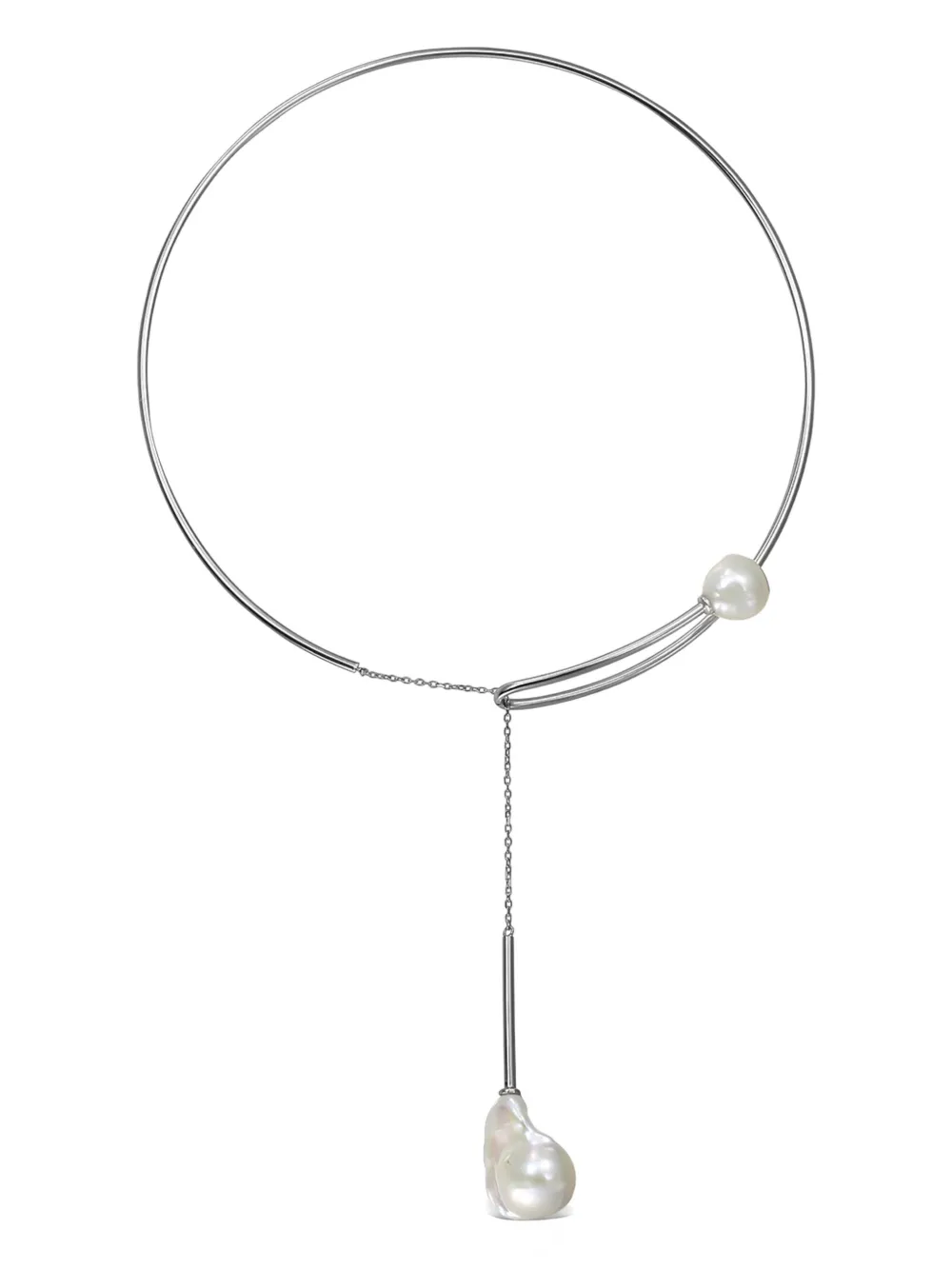 OBSIDIAN chain-detailed choker necklace - Silber