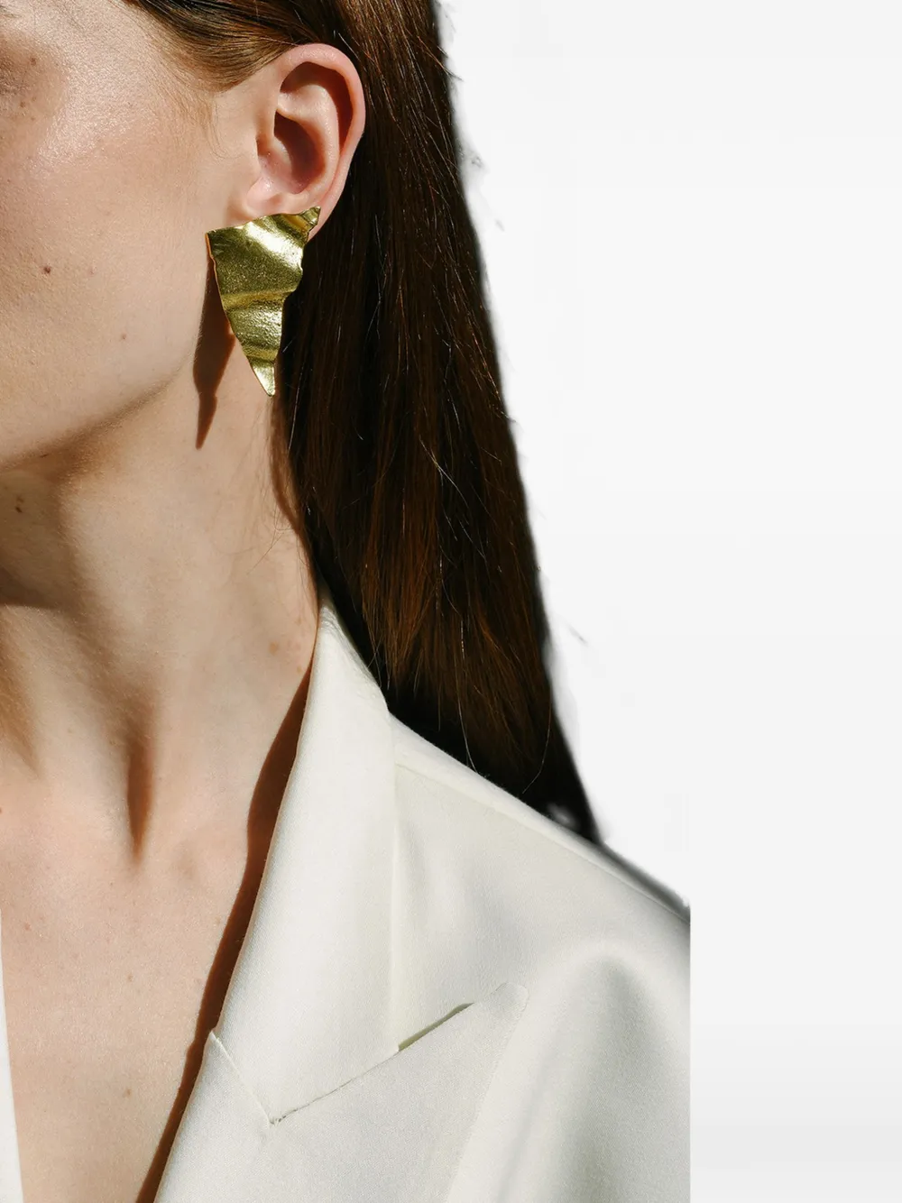 Obsidian Textured Earrings In Gold