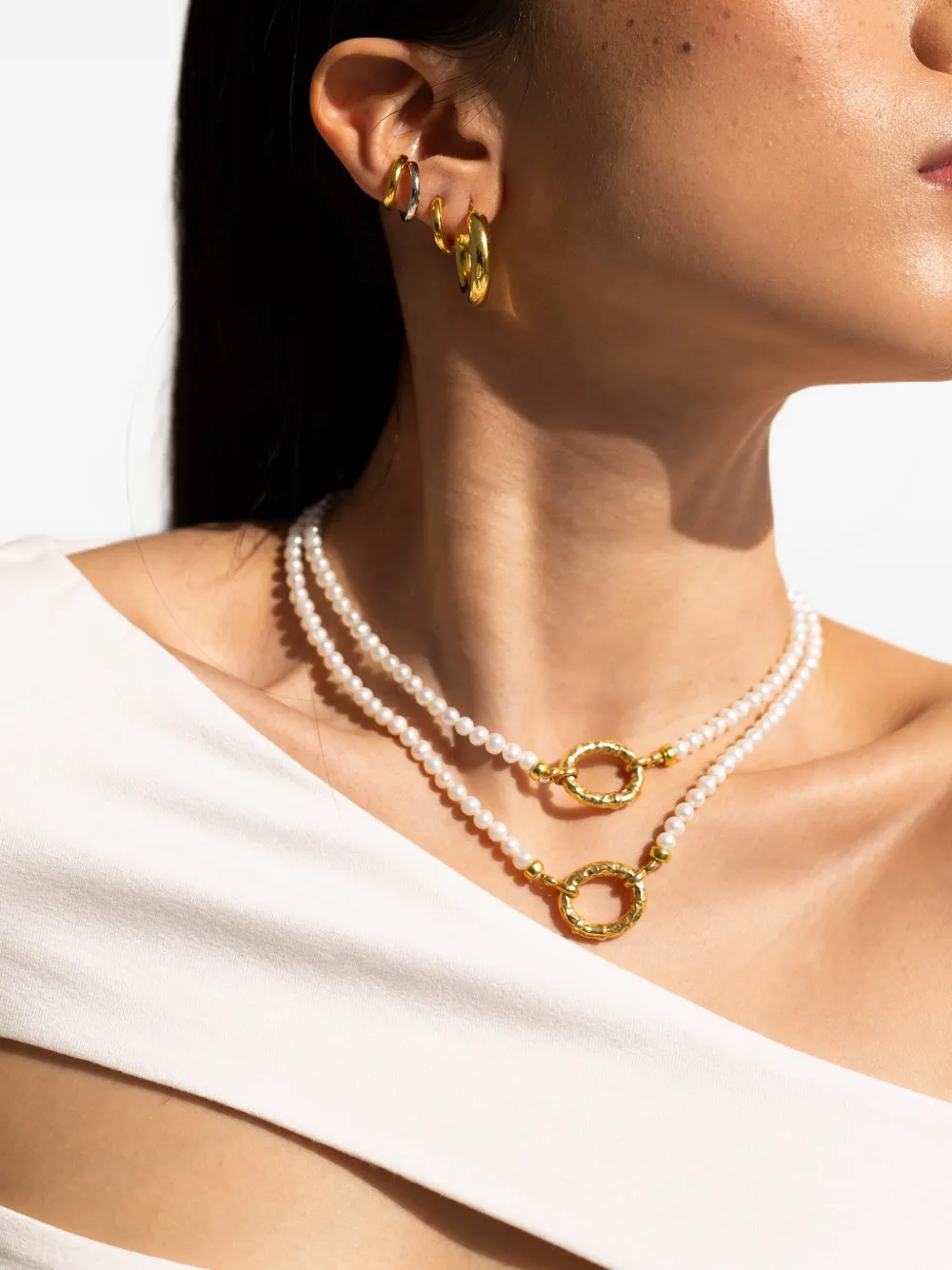 OBSIDIAN Odyssey pearl necklace - Goud