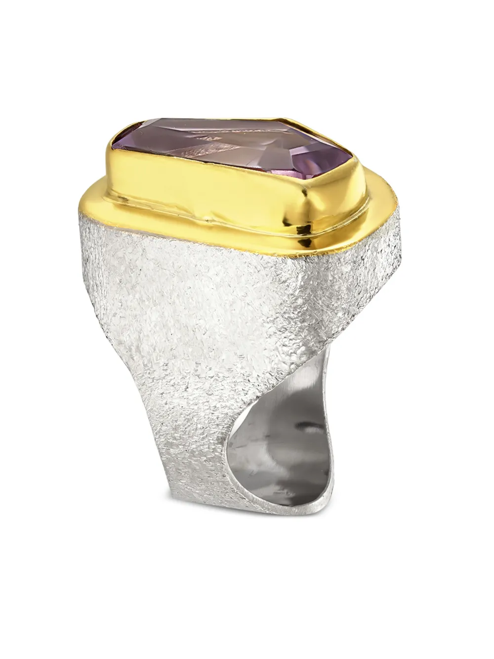  Obsidian Aristocracy Morals Handmade Ring - Gold 