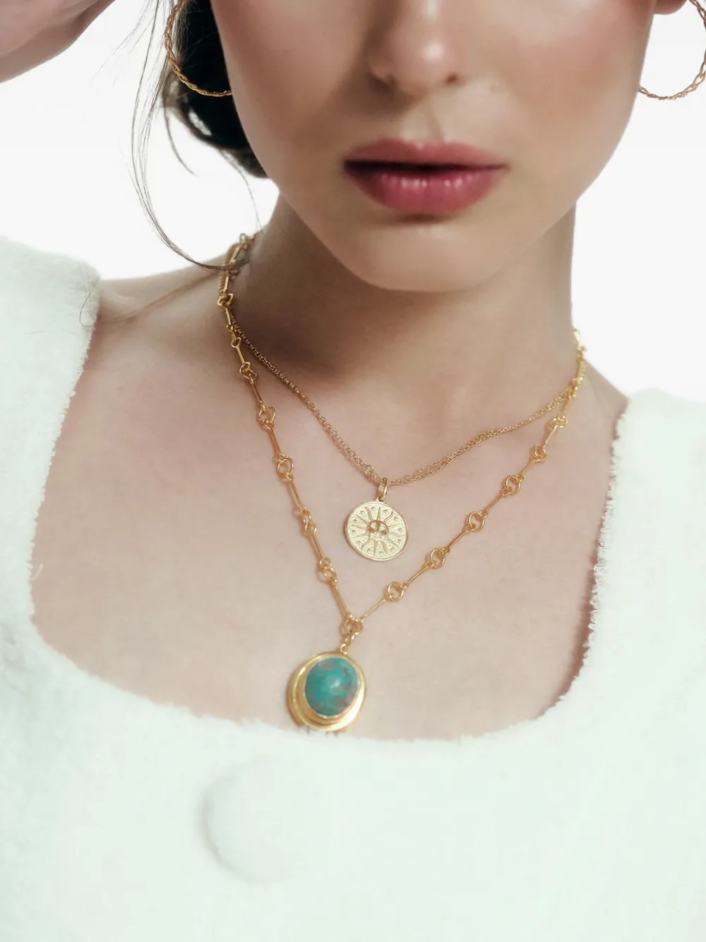 OBSIDIAN Arde sun-detailed necklace - Goud