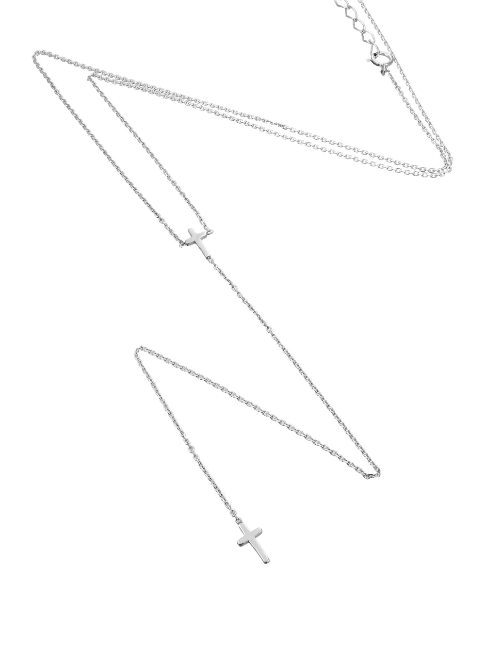 OBSIDIAN cross-pendant necklace - Silber