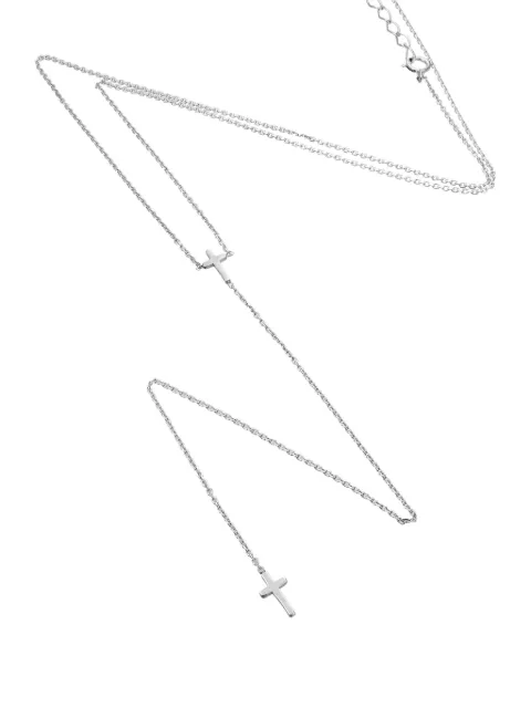 OBSIDIAN cross-pendant necklace