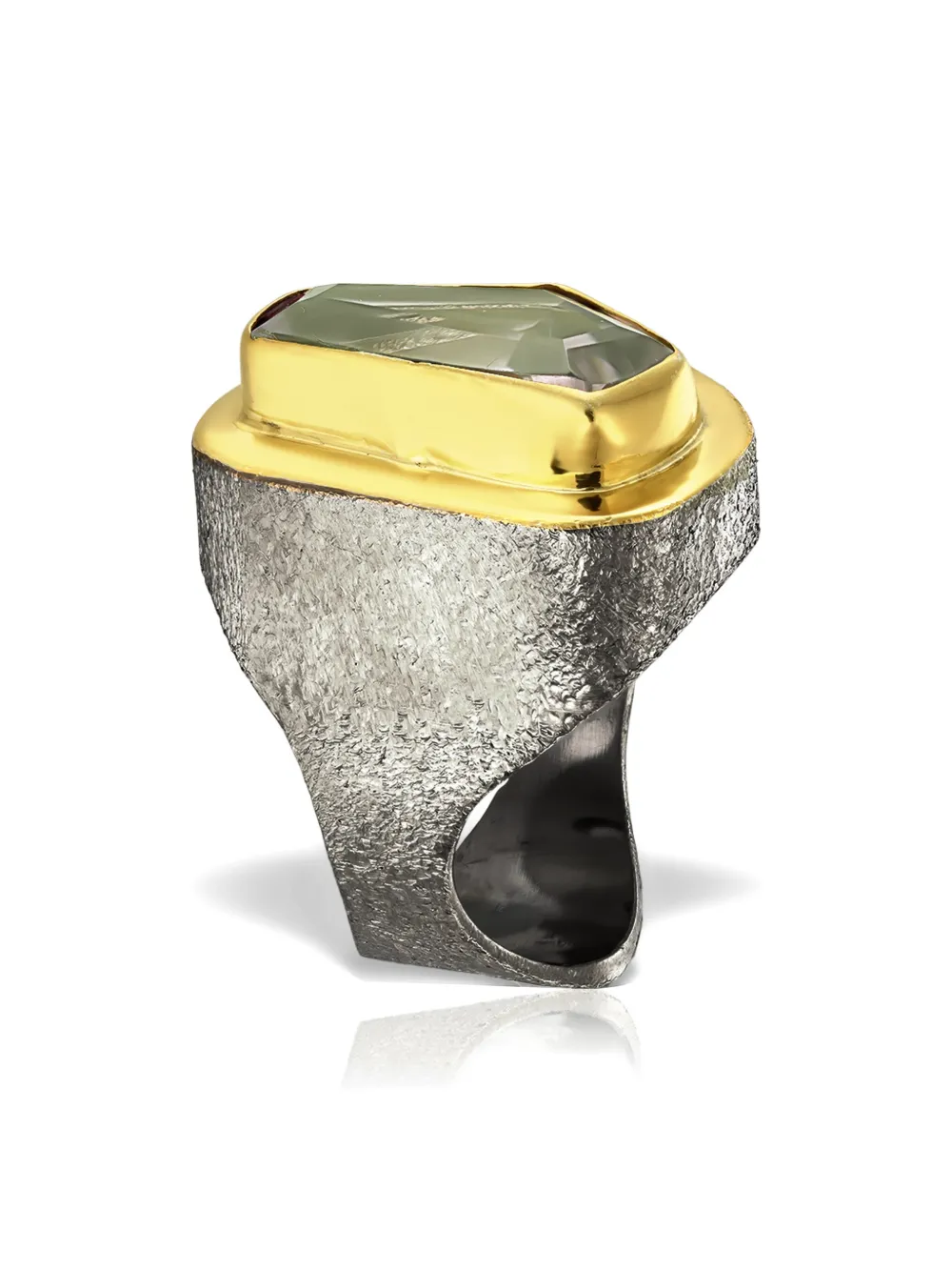 Obsidian Aristocracy Morals Handmade Ring In Gold