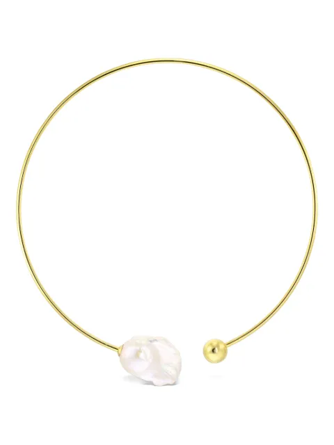 OBSIDIAN pearl-detailed choker necklace