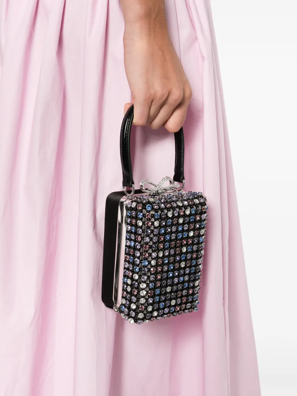 Self-Portrait micro crystal-embellished tote bag - Zwart