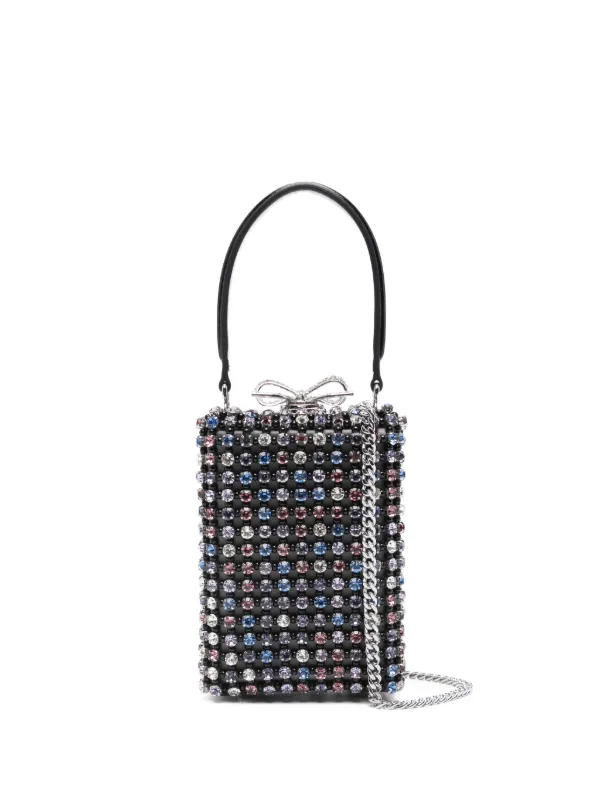 Self-Portrait Crystal Chainmail Micro Bag in Black