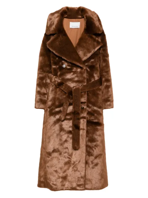 The Frankie Shop Joni belted faux fur maxi coat