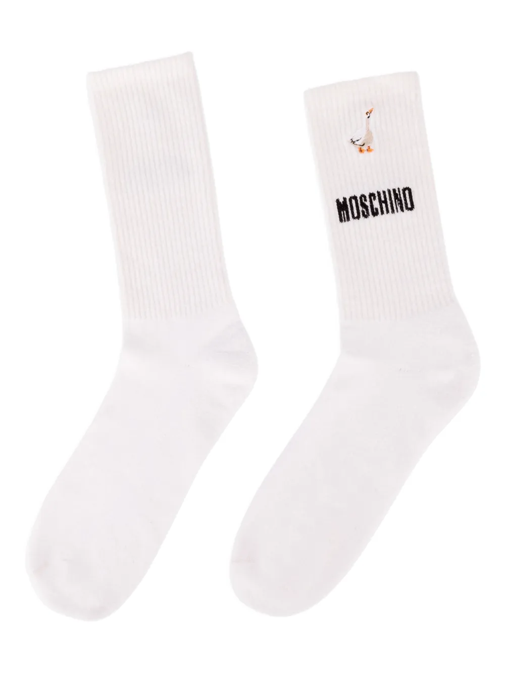 Moschino embroidered socks - Bianco