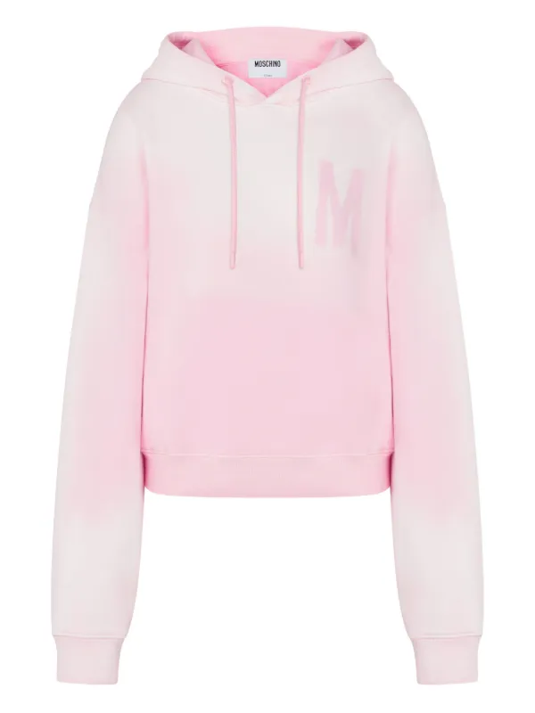 Moschino Logo-detail Long-sleeve Hooded Sweater in Pink