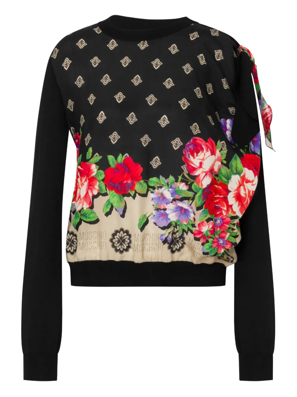 Moschino Maglione a fiori - Nero