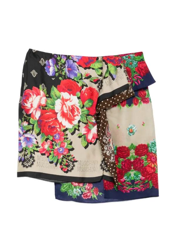 Moschino Floral Print Skirt in Neutrals