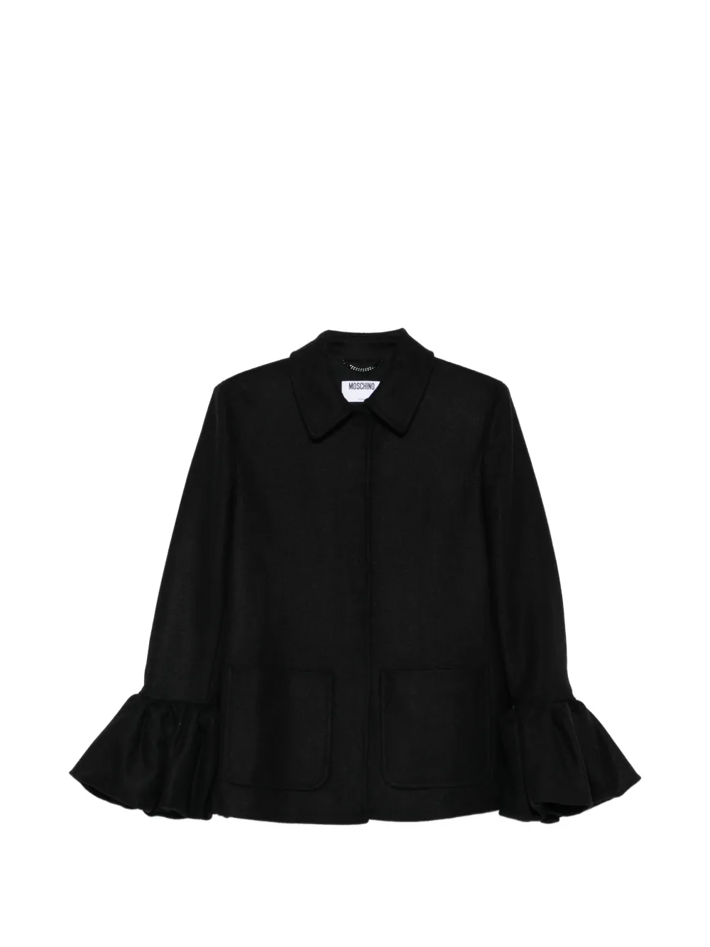 Moschino ruffle-sleeve coat - Nero