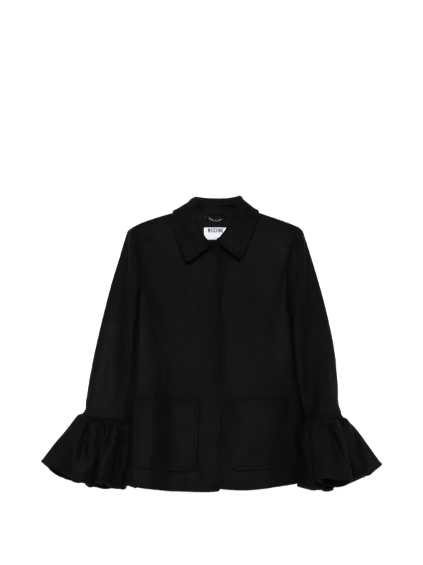 Moschino Ruffle-sleeve Coat in Black