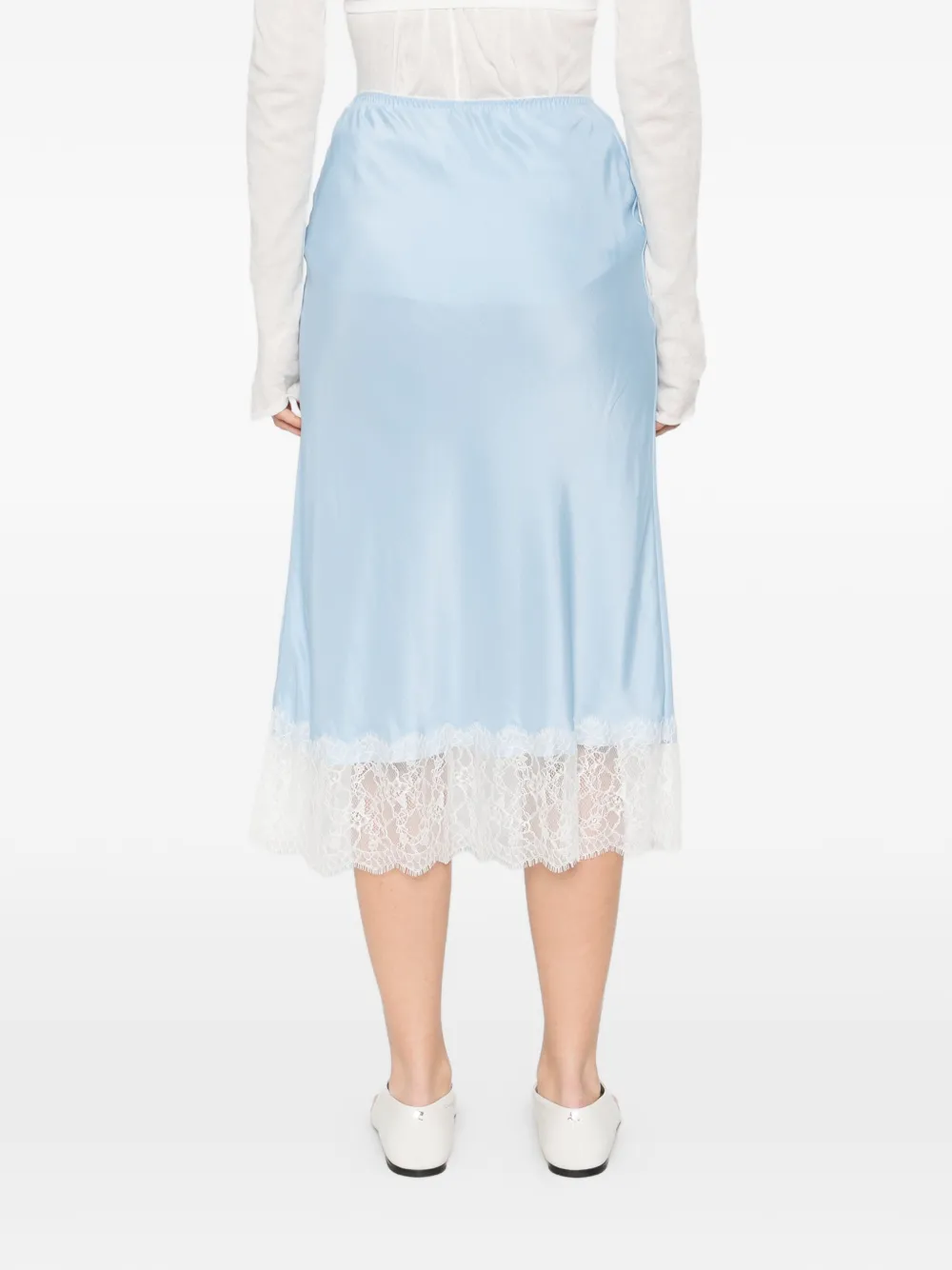 Moschino Midi-rok met kant Blauw