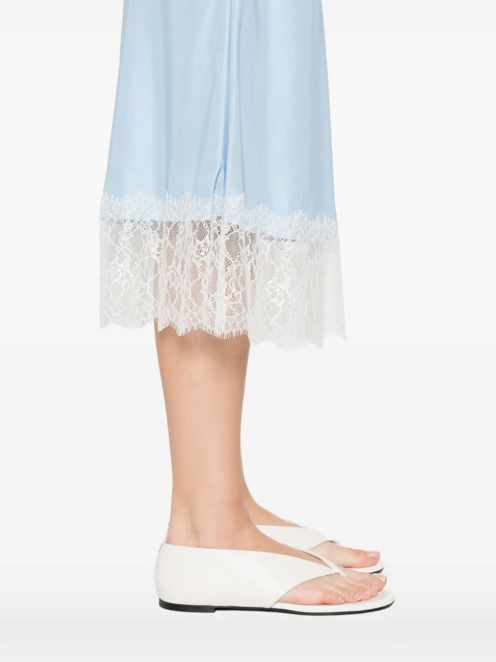 Moschino Midi-rok met kant Blauw