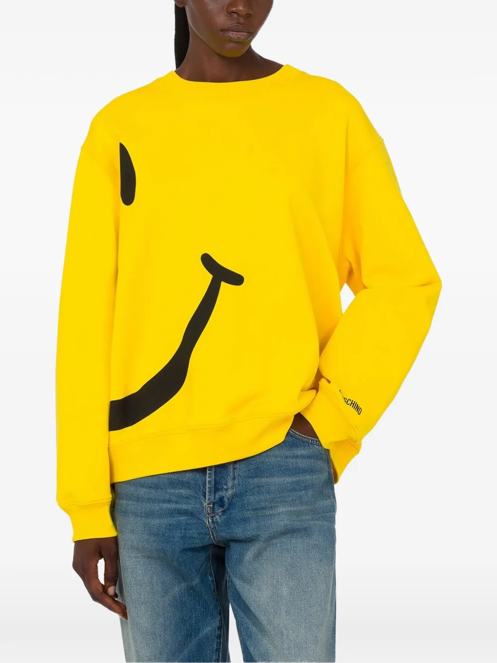 Moschino x Smiley sweater met smileyprint Geel